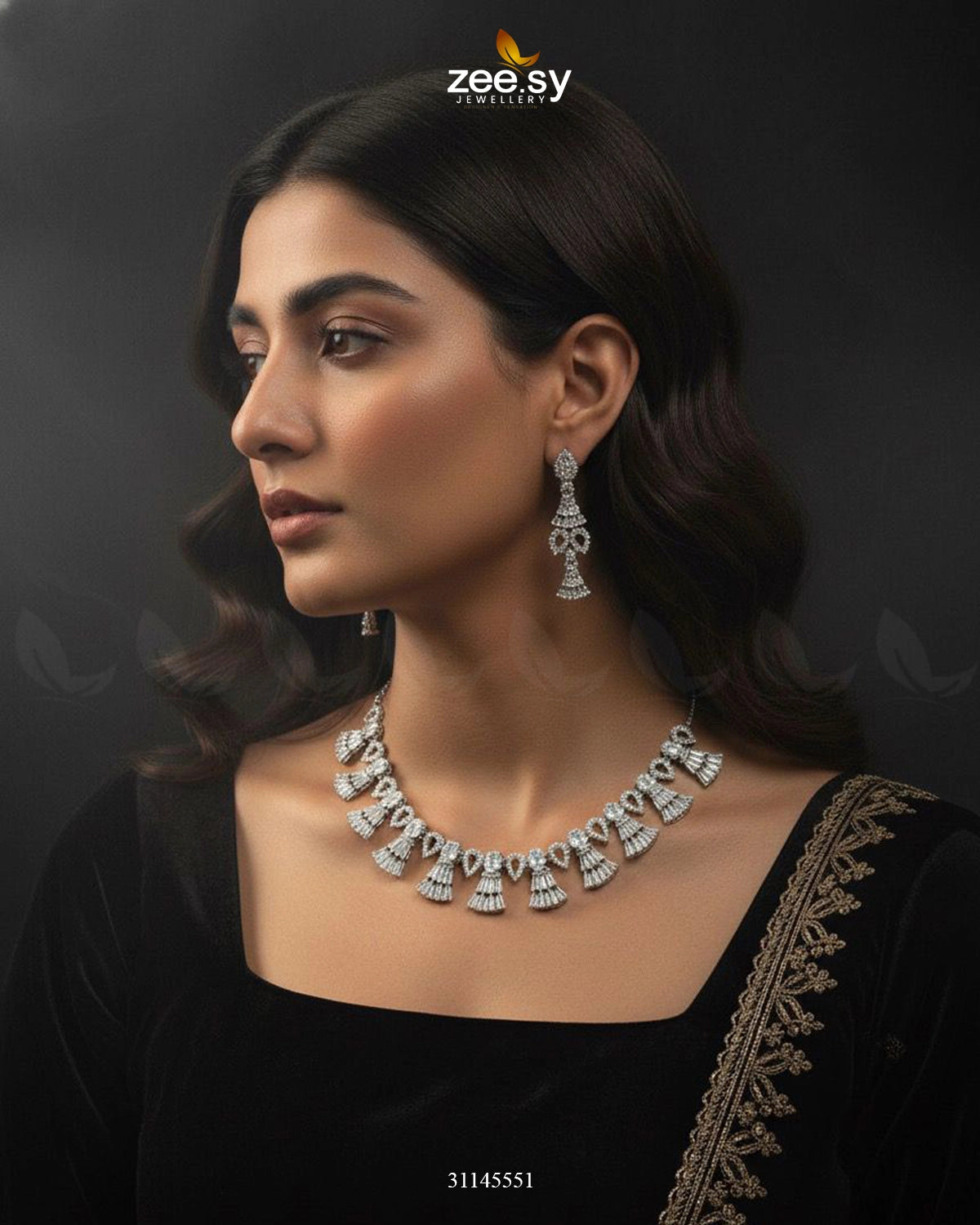 Baguette Fringe Tassel Necklace Set - Zeesy Jewellery