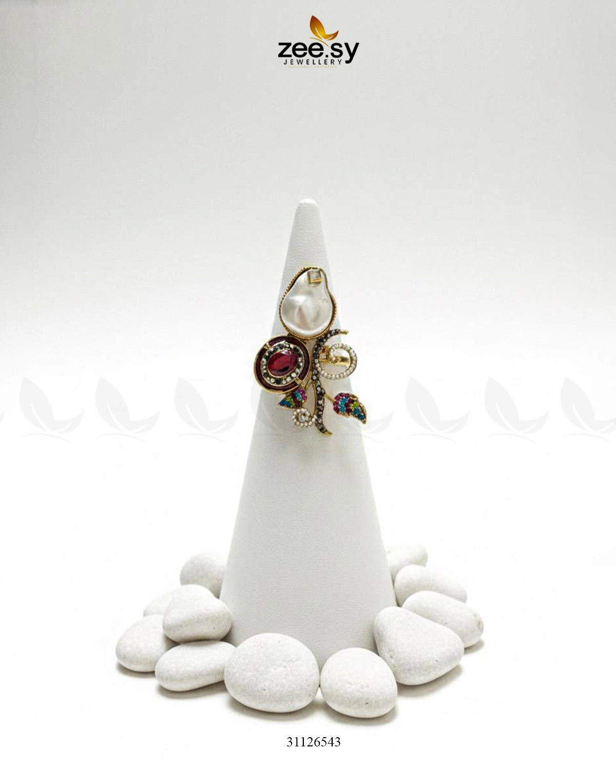 Baroque Crystal Rose Ring