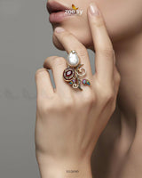 Baroque Crystal Rose Ring