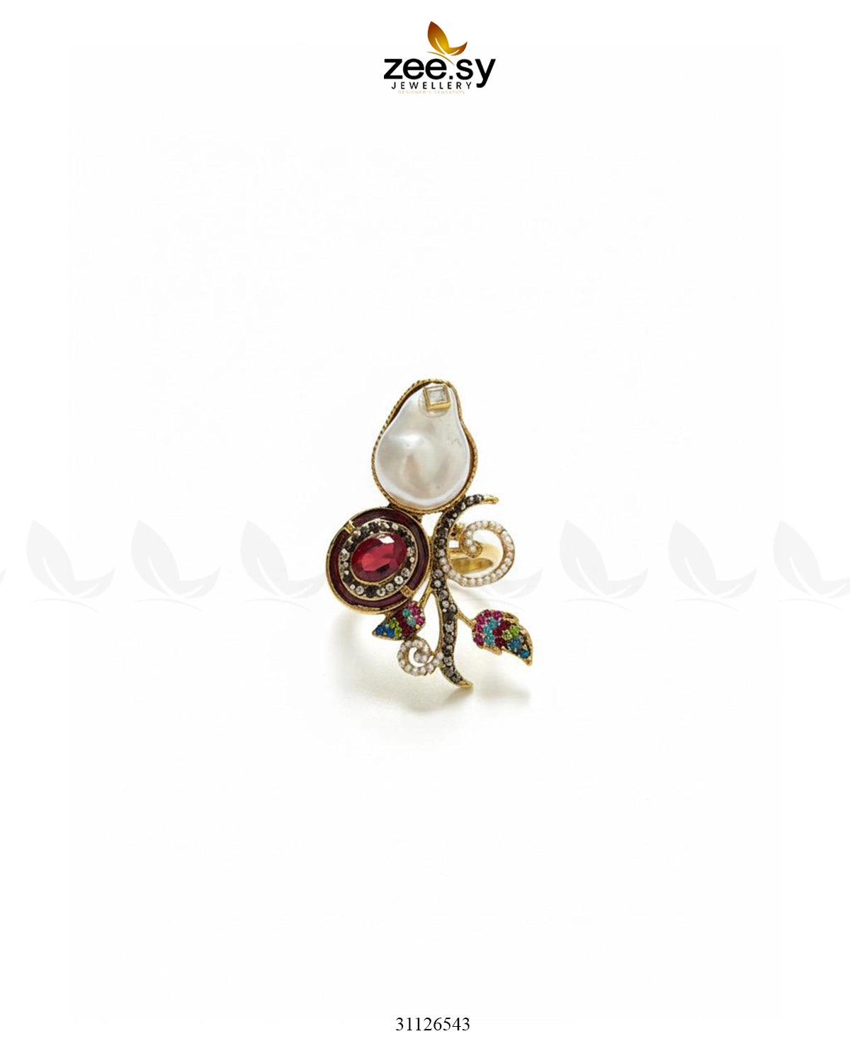 Baroque Crystal Rose Ring