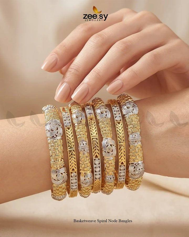 Basketweave Spiral Node Bangles Bangles - Zeesy Jewellery Pakistan | Premium Artificial & Imitation Jewellery