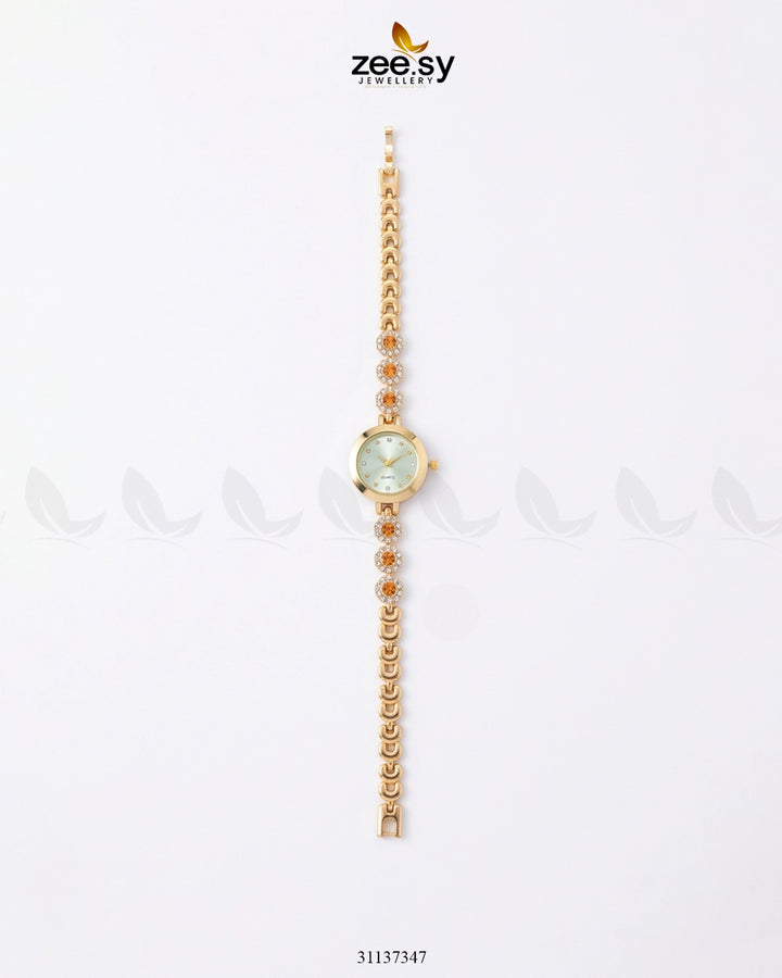 Bella Charm Bracelet Watch Golden Champagne ACCESSORIES - Zeesy Jewellery Pakistan | Premium Artificial & Imitation Jewellery