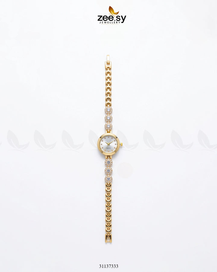 Bella Charm Bracelet Watch Golden White ACCESSORIES - Zeesy Jewellery Pakistan | Premium Artificial & Imitation Jewellery