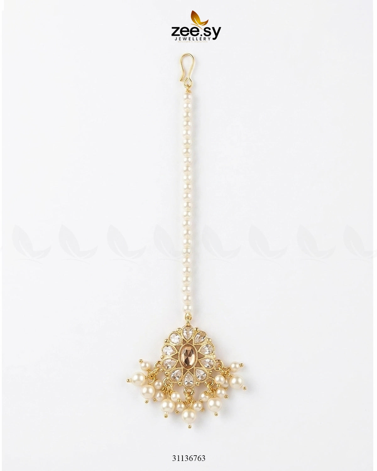 Bella Glow Faux Pearl Bindiya Golden Champagne BINDIYA - Zeesy Jewellery Pakistan | Premium Artificial & Imitation Jewellery