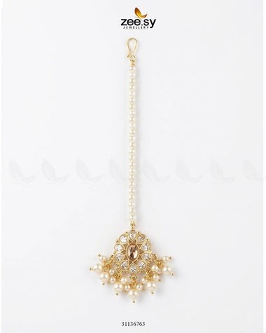Bella Glow Faux Pearl Bindiya Golden Champagne BINDIYA - Zeesy Jewellery Pakistan | Premium Artificial & Imitation Jewellery