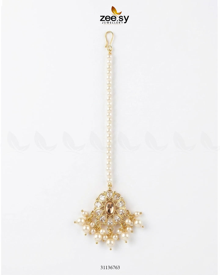 Bella Glow Faux Pearl Bindiya Golden Champagne BINDIYA - Zeesy Jewellery Pakistan | Premium Artificial & Imitation Jewellery
