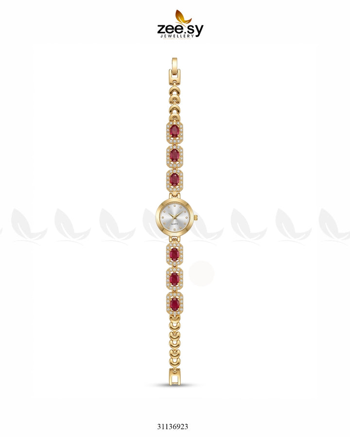 Bella Midnight Stardust Bracelet Watch Golden Red ACCESSORIES - Zeesy Jewellery Pakistan | Premium Artificial & Imitation Jewellery
