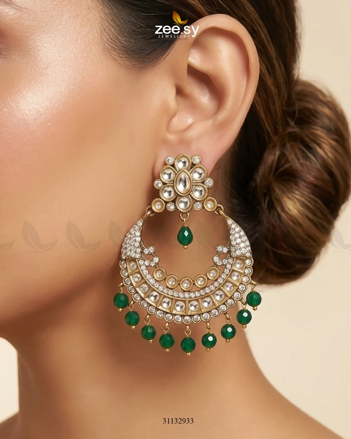 Bella Round Chandni Cluster Earrings Earrings - Zeesy Jewellery Pakistan | Premium Artificial & Imitation Jewellery