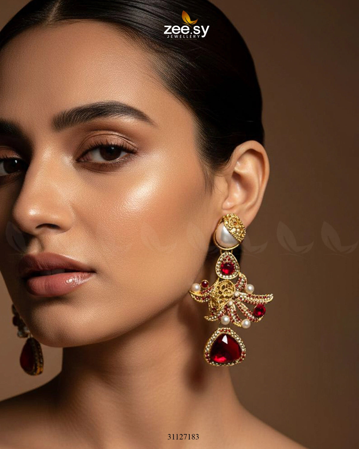 Bella Ruby Statement Drop Earrings