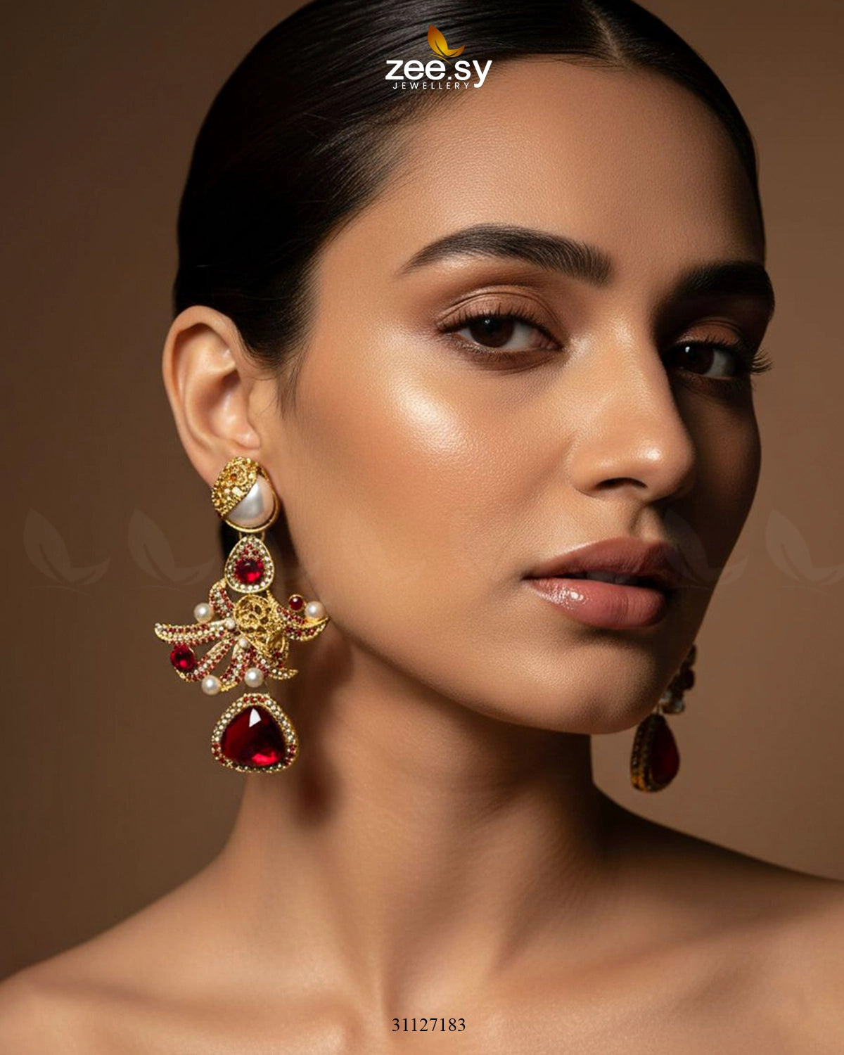 Bella Ruby Statement Drop Earrings - Zeesy Jewellery