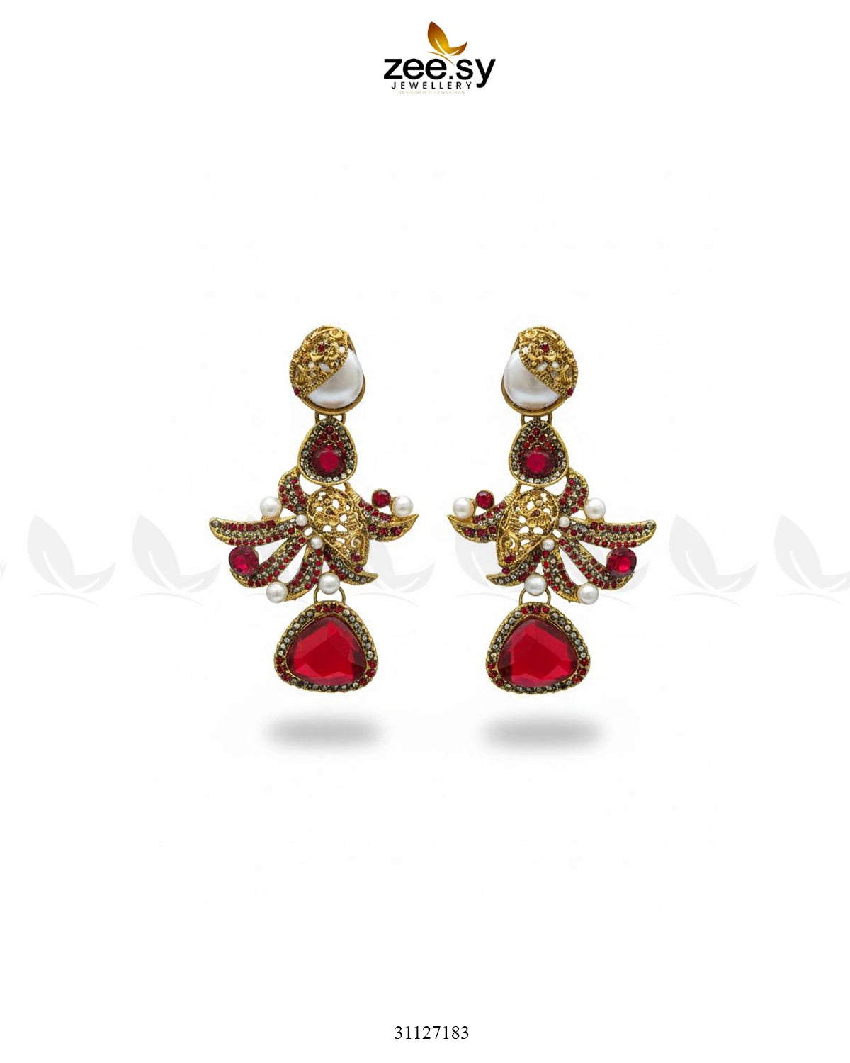 Bella Ruby Statement Drop Earrings - Zeesy Jewellery