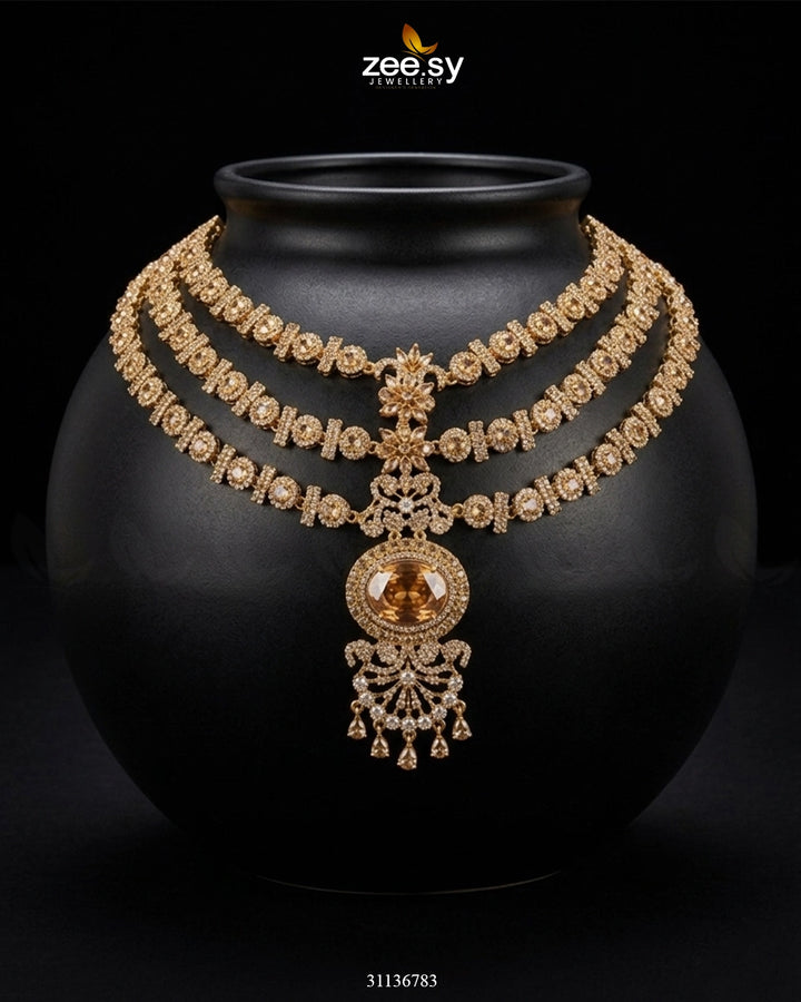 Bella Triple Layer Necklace Set Necklace Sets - Zeesy Jewellery Pakistan | Premium Artificial & Imitation Jewellery