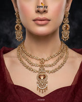 Bella Triple Layer Necklace Set Necklace Sets - Zeesy Jewellery Pakistan | Premium Artificial & Imitation Jewellery
