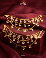 Bella Triple Layers Earring Sahara Golden Pearl Earrings - Zeesy Jewellery Pakistan | Premium Artificial & Imitation Jewellery