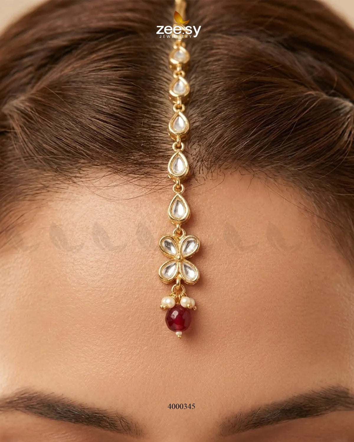 RHS09 Belly tinted Polki necklace set in ruby and green with ornate traditional detailing