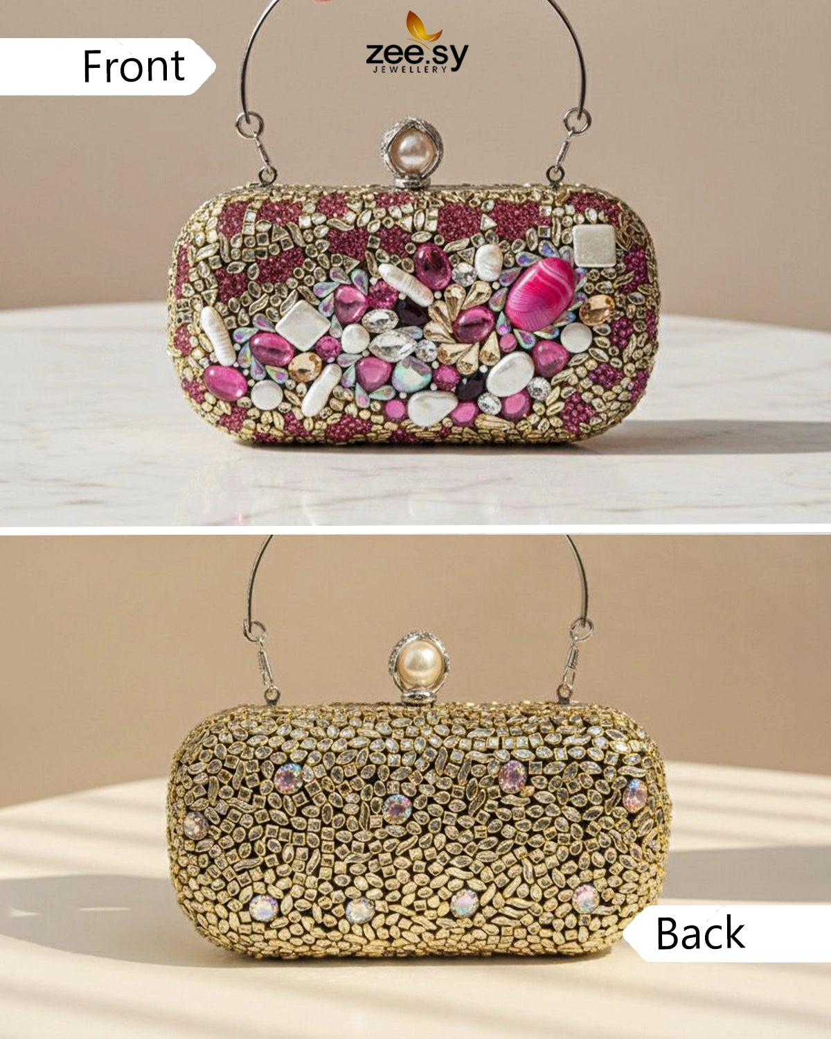 Berry Toned Crystal Fiesta Bag - Zeesy Jewellery