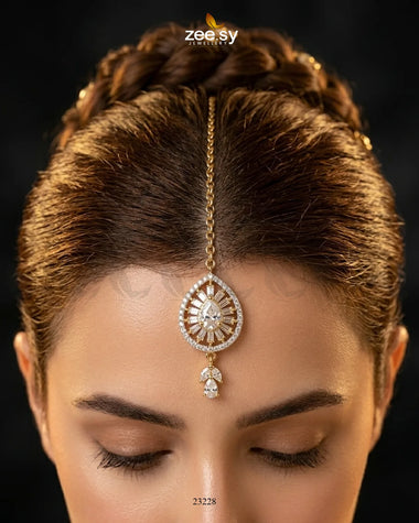 Pear Sunburst American Diamond Bindiya bindiya - Zeesy Jewellery Pakistan | Premium Artificial & Imitation Jewellery