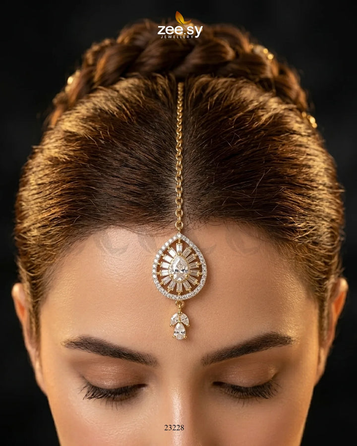 Pear Sunburst American Diamond Bindiya bindiya - Zeesy Jewellery Pakistan | Premium Artificial & Imitation Jewellery
