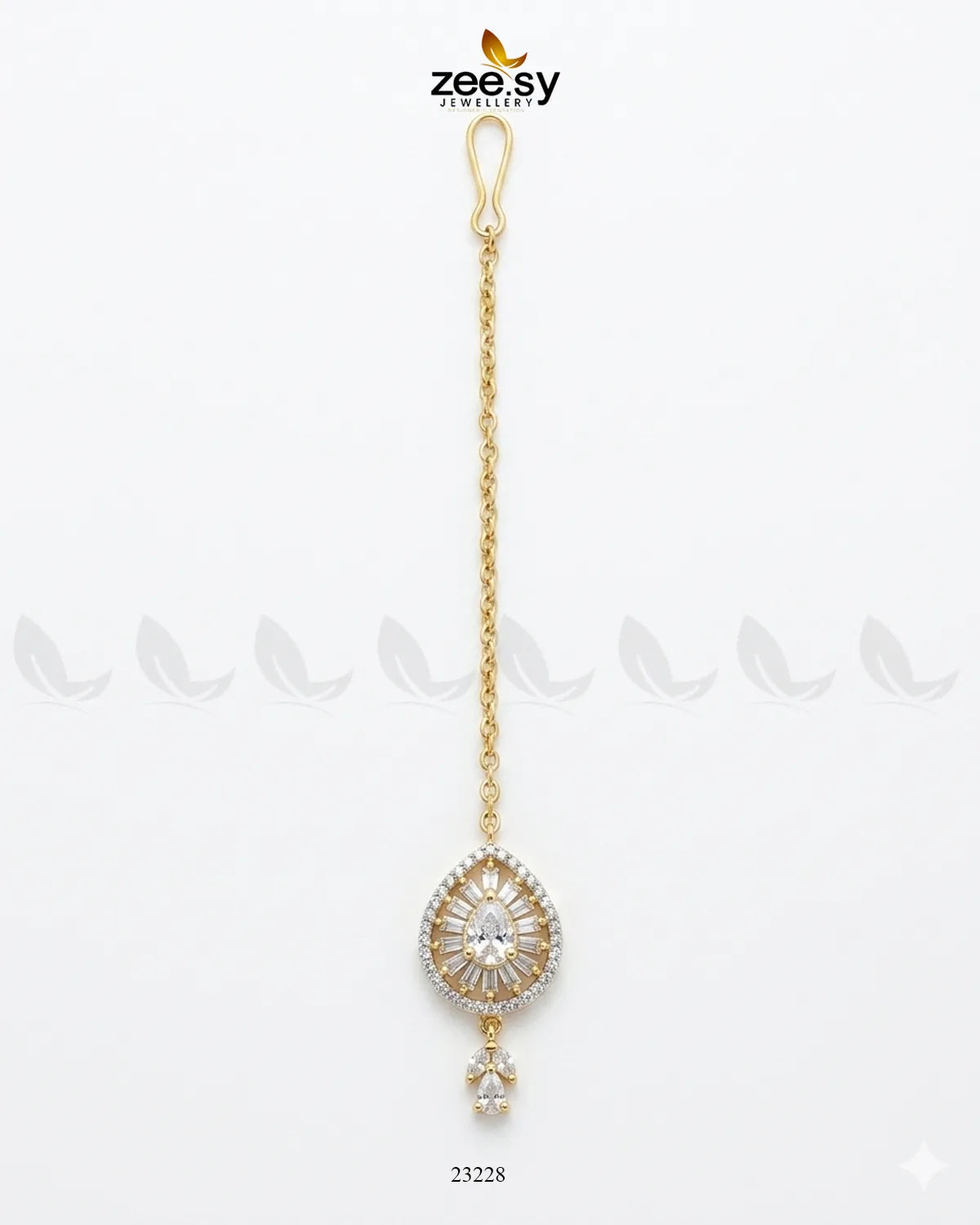 Pear Sunburst American Diamond Bindiya bindiya - Zeesy Jewellery Pakistan | Premium Artificial & Imitation Jewellery