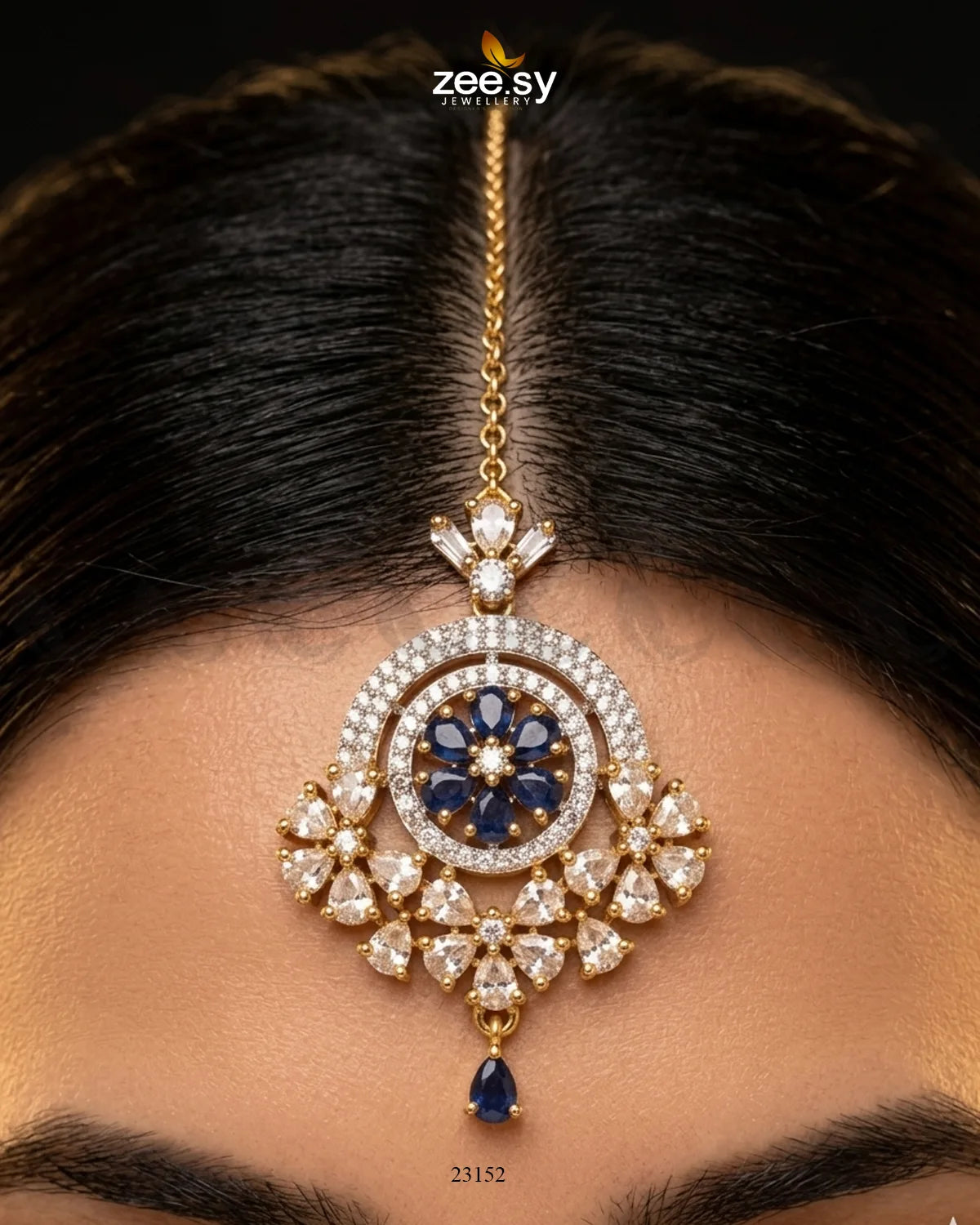 Round Flowery American Diamond Bindiya bindiya - Zeesy Jewellery Pakistan | Premium Artificial & Imitation Jewellery