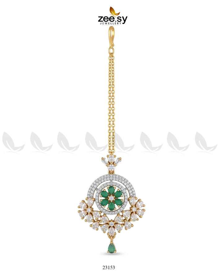 Round Flowery American Diamond Bindiya bindiya - Zeesy Jewellery Pakistan | Premium Artificial & Imitation Jewellery