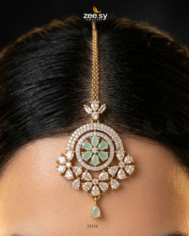 Round Flowery American Diamond Bindiya bindiya - Zeesy Jewellery Pakistan | Premium Artificial & Imitation Jewellery