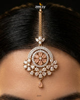Round Flowery American Diamond Bindiya bindiya - Zeesy Jewellery Pakistan | Premium Artificial & Imitation Jewellery