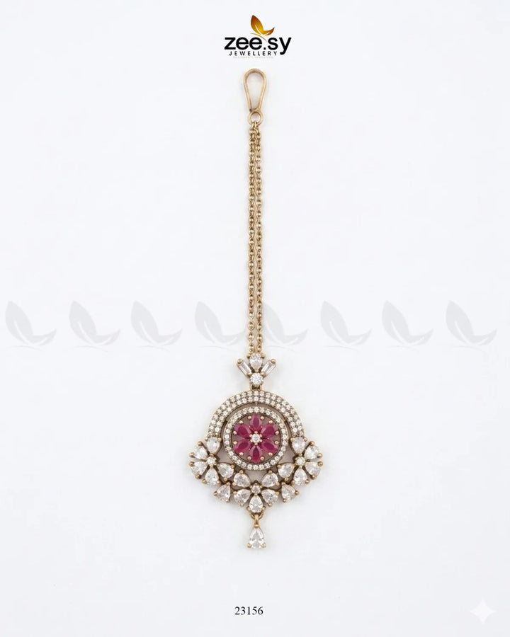 Round Flowery American Diamond Bindiya bindiya - Zeesy Jewellery Pakistan | Premium Artificial & Imitation Jewellery