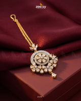 Round Flowery American Diamond Bindiya Golden White bindiya - Zeesy Jewellery Pakistan | Premium Artificial & Imitation Jewellery