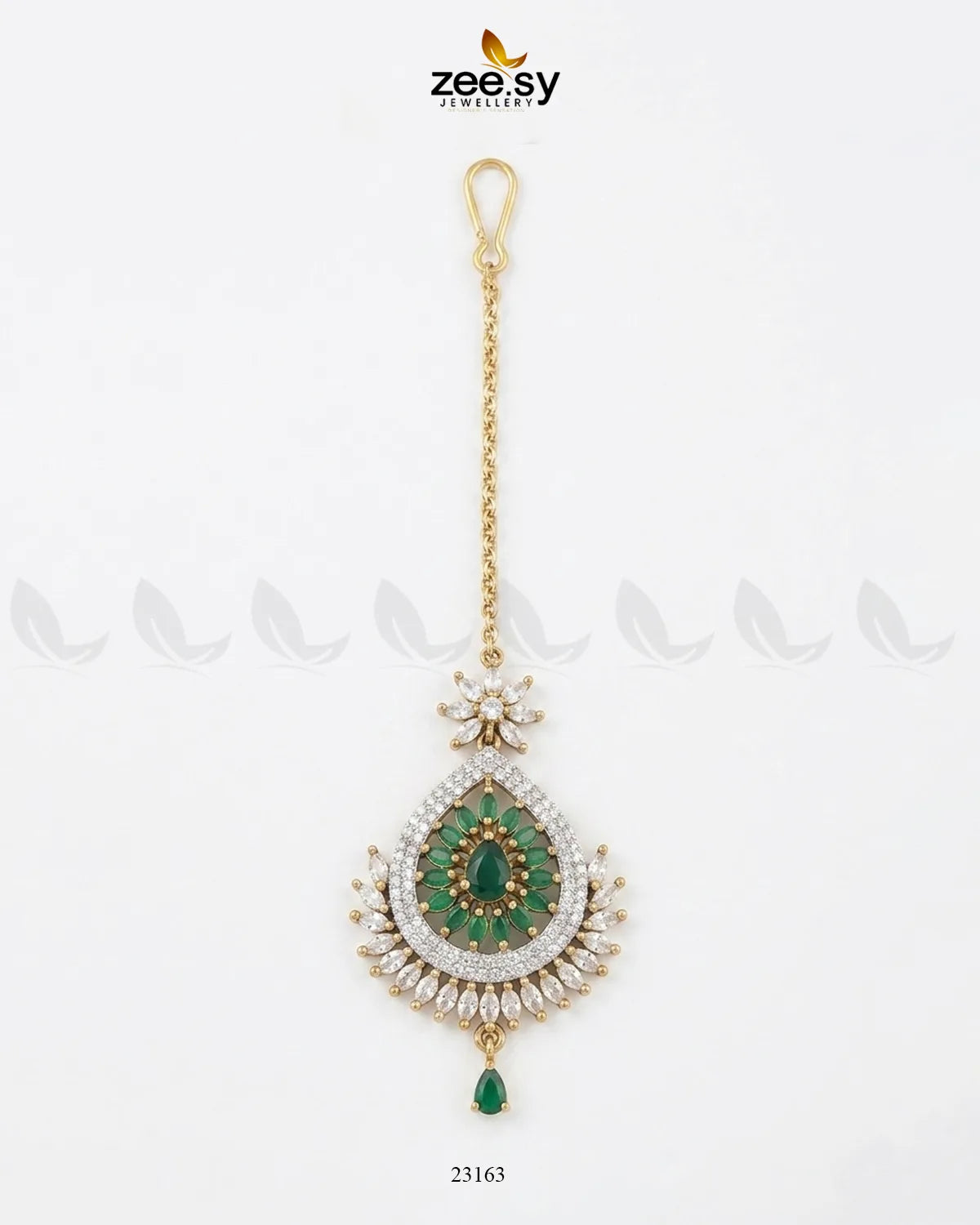 Leaf Pave Ziconia Bindiya bindiya - Zeesy Jewellery Pakistan | Premium Artificial & Imitation Jewellery