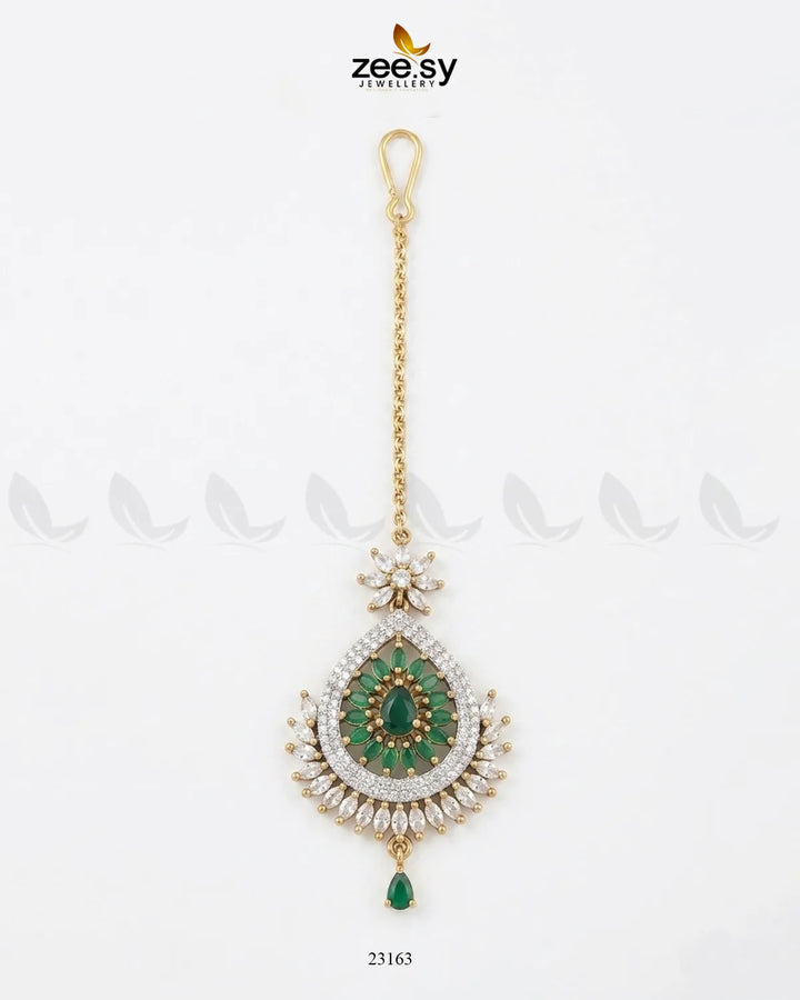 Leaf Pave Ziconia Bindiya bindiya - Zeesy Jewellery Pakistan | Premium Artificial & Imitation Jewellery