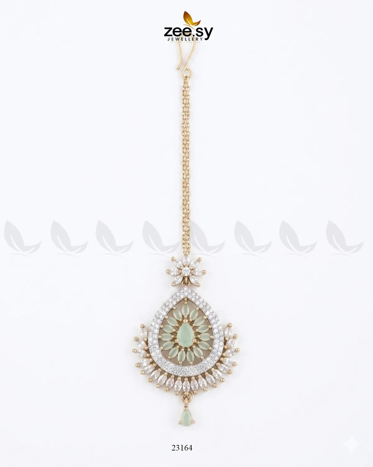 Leaf Pave Ziconia Bindiya bindiya - Zeesy Jewellery Pakistan | Premium Artificial & Imitation Jewellery