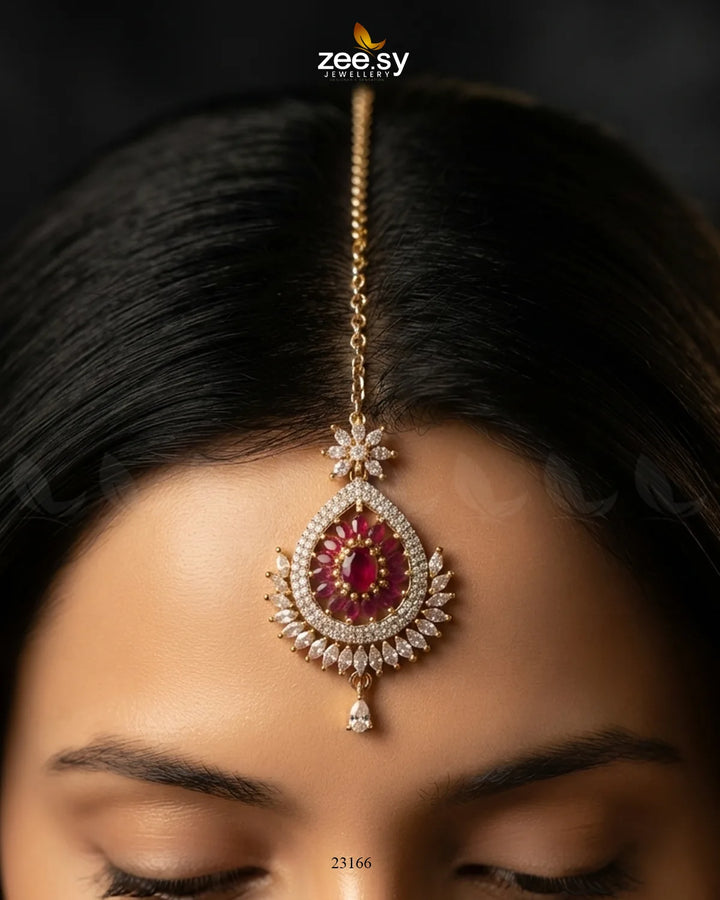 Leaf Pave Ziconia Bindiya bindiya - Zeesy Jewellery Pakistan | Premium Artificial & Imitation Jewellery