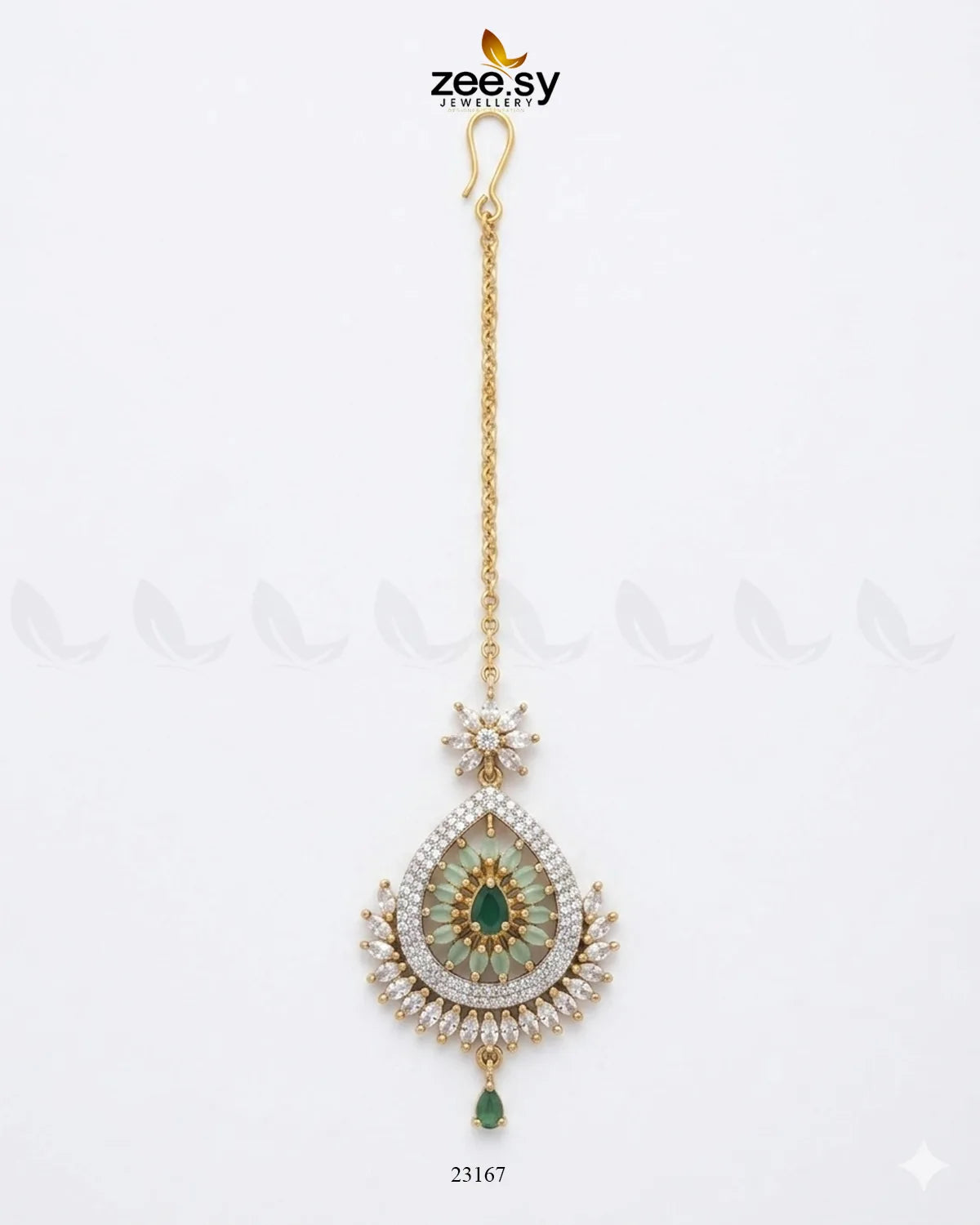 Leaf Pave Ziconia Bindiya bindiya - Zeesy Jewellery Pakistan | Premium Artificial & Imitation Jewellery
