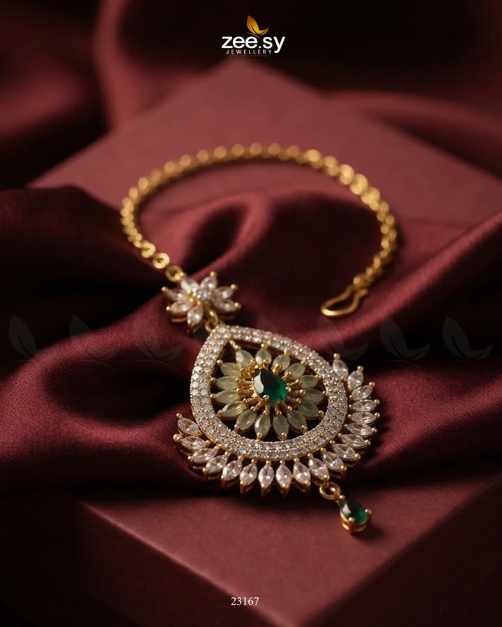 Leaf Pave Ziconia Bindiya bindiya - Zeesy Jewellery Pakistan | Premium Artificial & Imitation Jewellery
