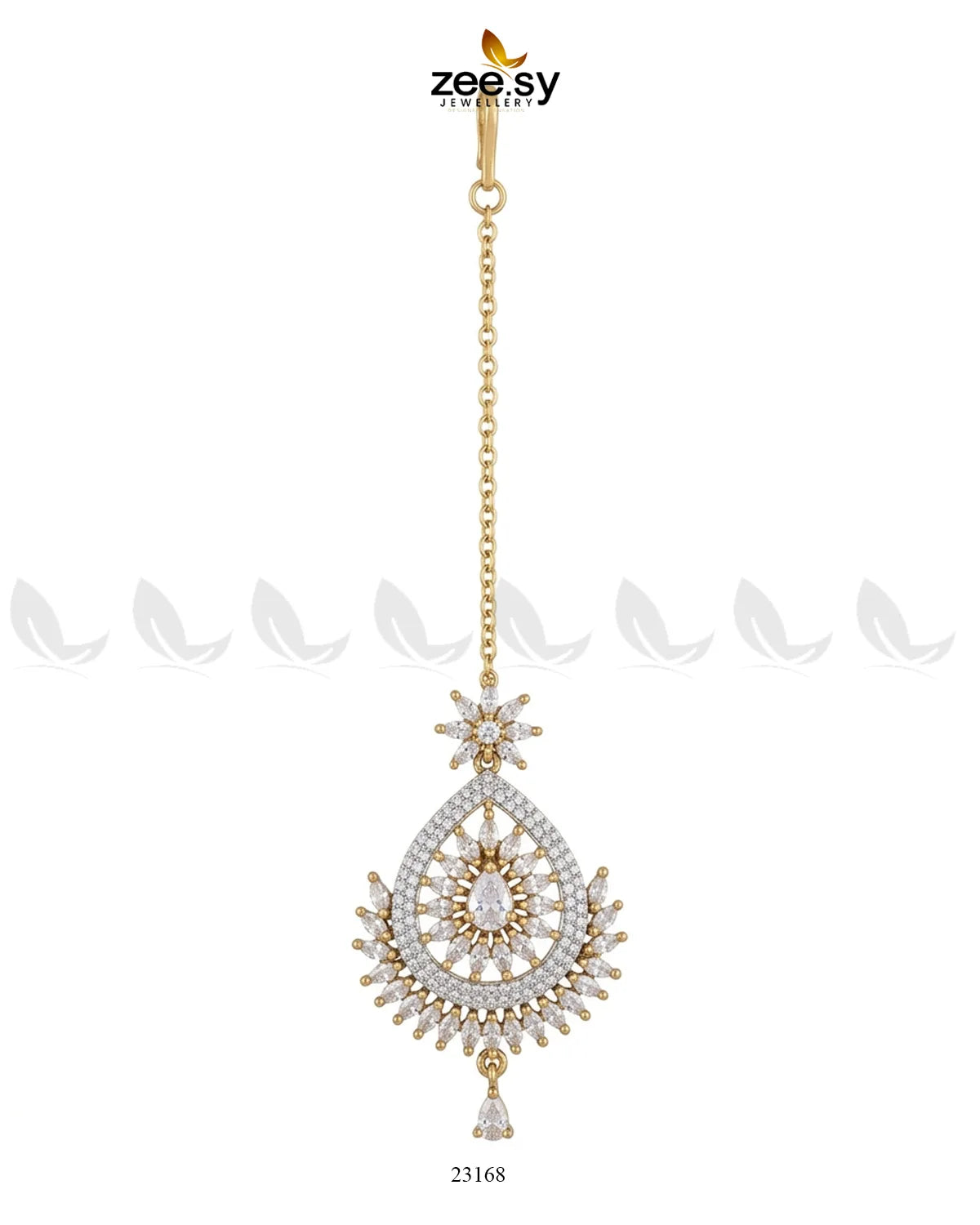 Leaf Pave Ziconia Bindiya bindiya - Zeesy Jewellery Pakistan | Premium Artificial & Imitation Jewellery