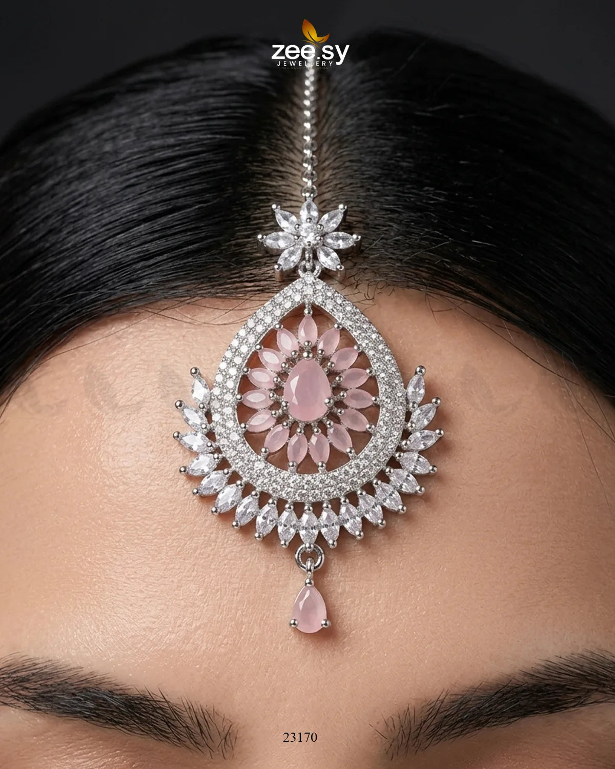 Leaf Pave Ziconia Bindiya bindiya - Zeesy Jewellery Pakistan | Premium Artificial & Imitation Jewellery