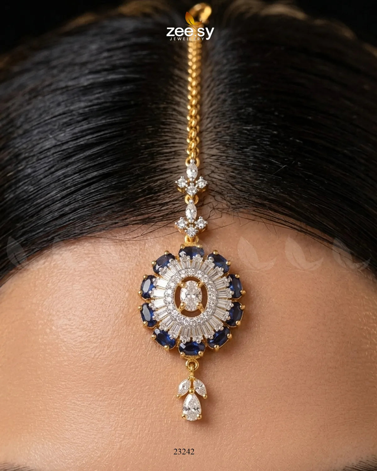 Azure Sunburst Zirconia Bindiya