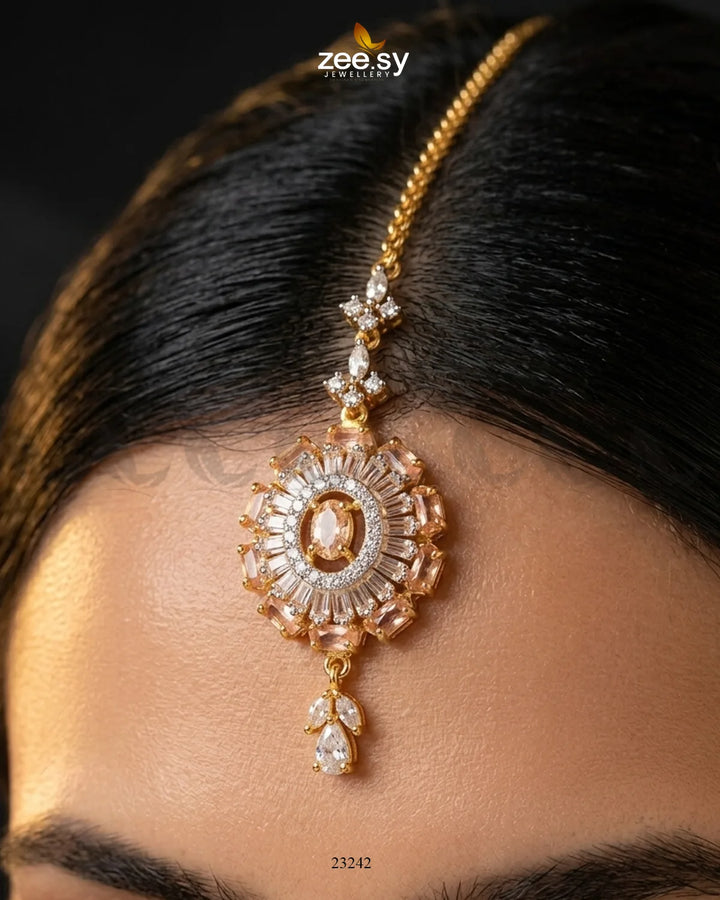 Azure Sunburst Zirconia Bindiya bindiya - Zeesy Jewellery Pakistan | Premium Artificial & Imitation Jewellery