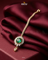 Velanza Teardrop Zircon Bindiya Golden Mint Green bindiya - Zeesy Jewellery Pakistan | Premium Artificial & Imitation Jewellery
