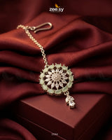 Oasis Blossom Crystal Bindiya Silver Mint Green bindiya - Zeesy Jewellery Pakistan | Premium Artificial & Imitation Jewellery