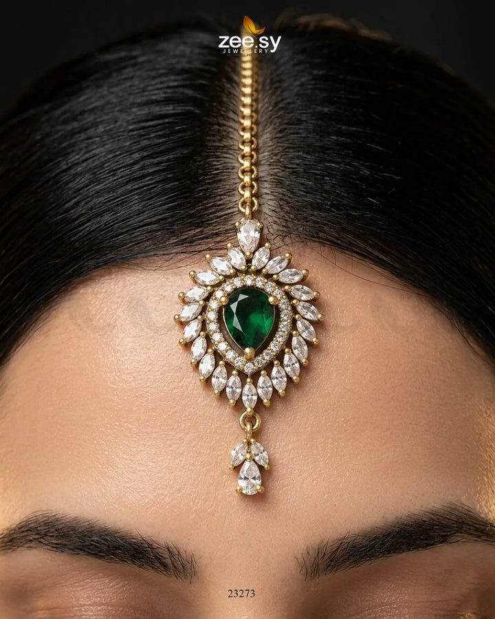 Clover Shield Leaf Crystal Bindiya bindiya - Zeesy Jewellery Pakistan | Premium Artificial & Imitation Jewellery