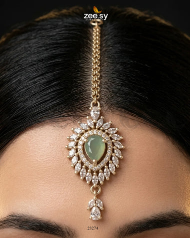 Clover Shield Leaf Crystal Bindiya bindiya - Zeesy Jewellery Pakistan | Premium Artificial & Imitation Jewellery