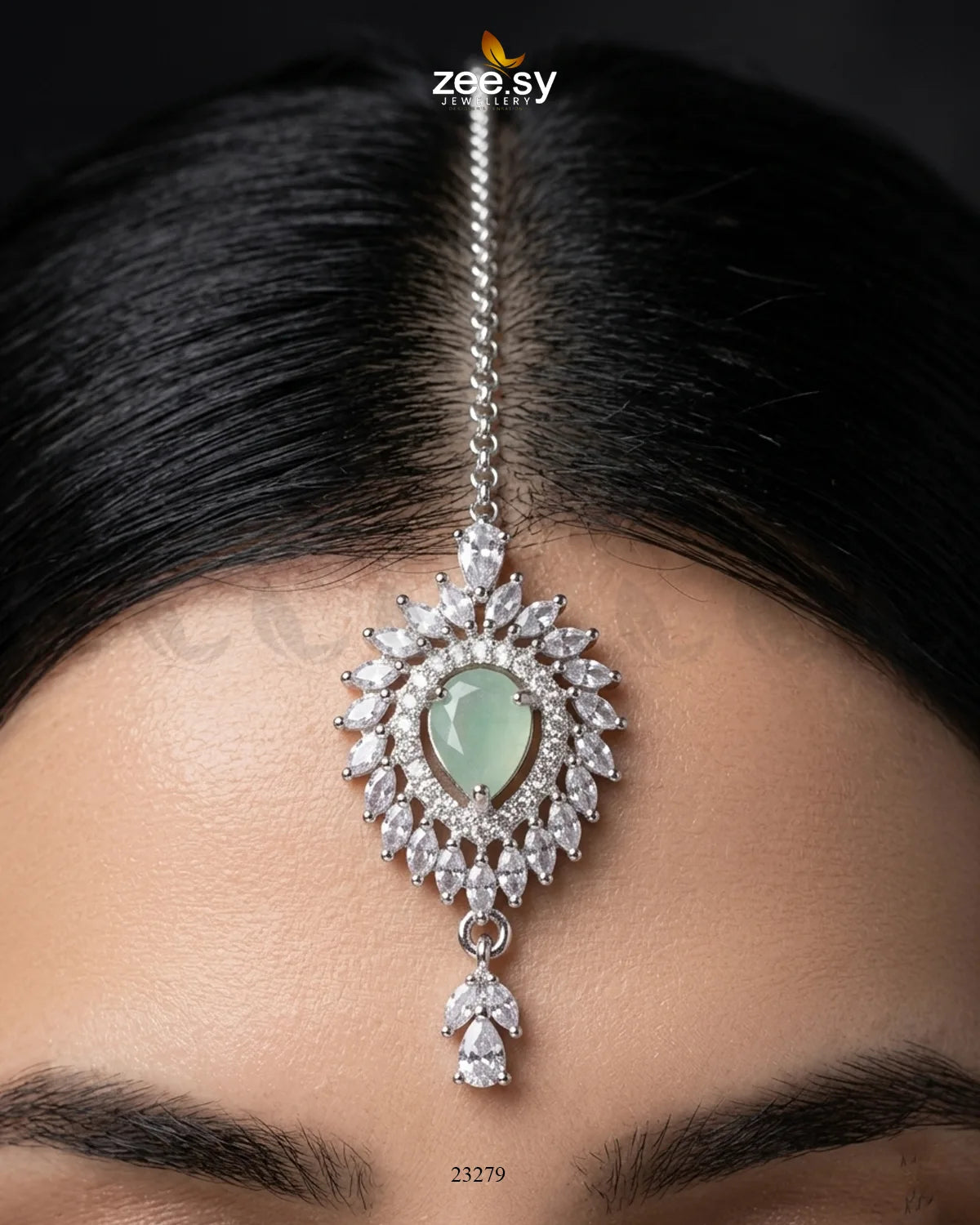 Clover Shield Leaf Crystal Bindiya bindiya - Zeesy Jewellery Pakistan | Premium Artificial & Imitation Jewellery
