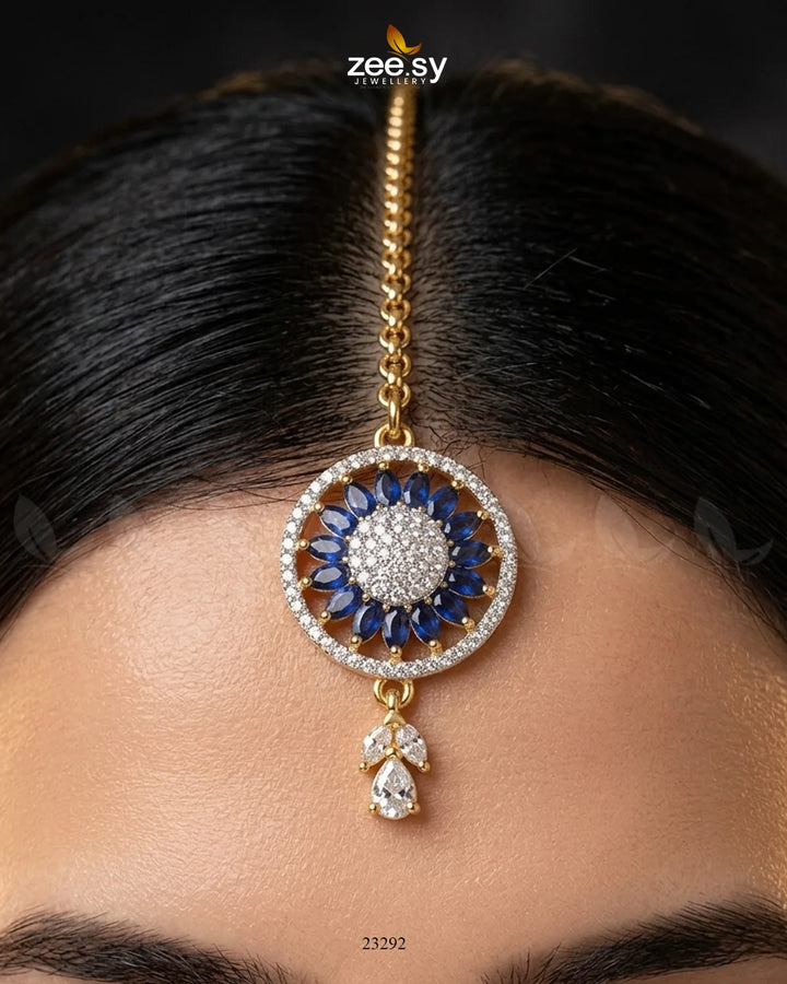Indigo Wheel Crystal Bindiya bindiya - Zeesy Jewellery Pakistan | Premium Artificial & Imitation Jewellery