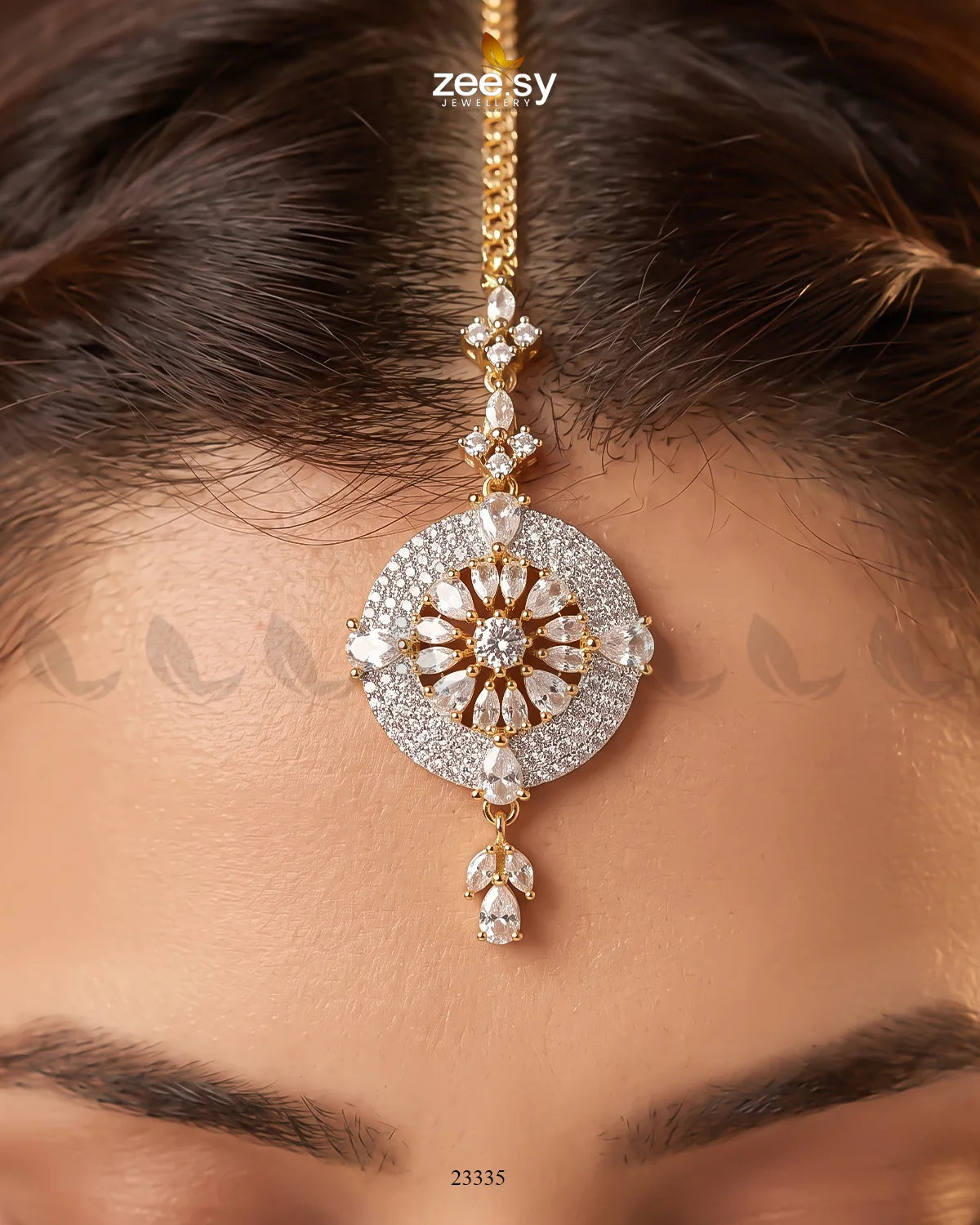 Bindiya-0229 Golden White bindiya - Zeesy Jewellery Pakistan | Premium Artificial & Imitation Jewellery