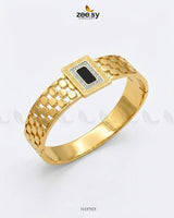 Black Gem Golden Cuff Bracelet