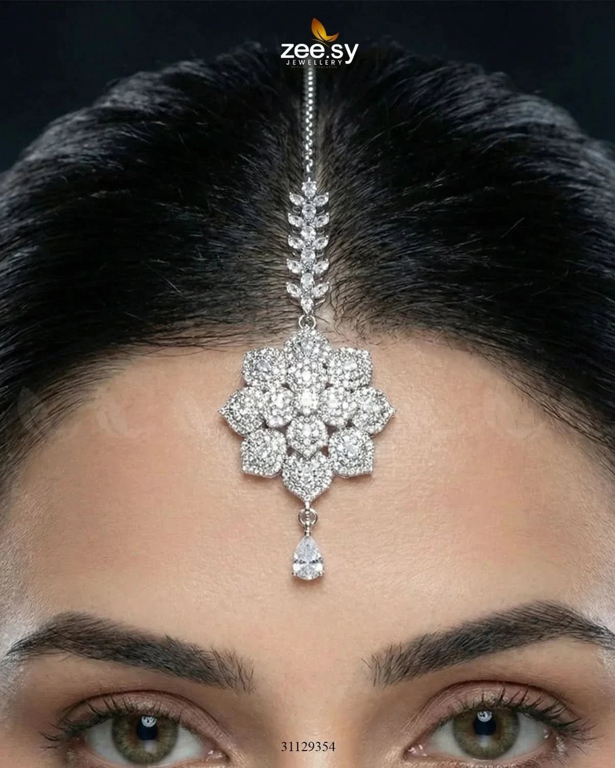 Bloom Camellia Crystal Necklace Set - Zeesy.pk