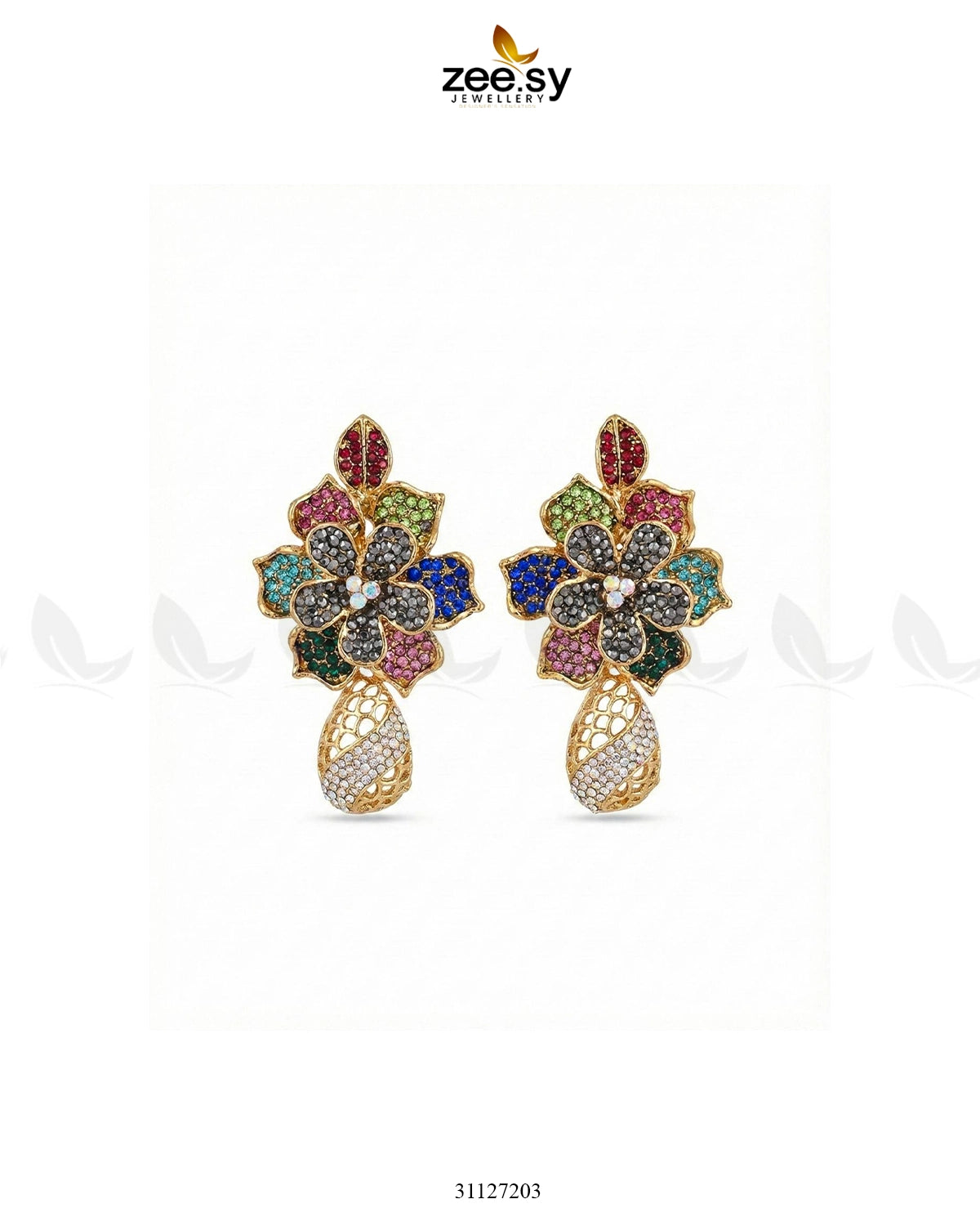 Blossom Cubic Stone Earrings - Zeesy Jewellery
