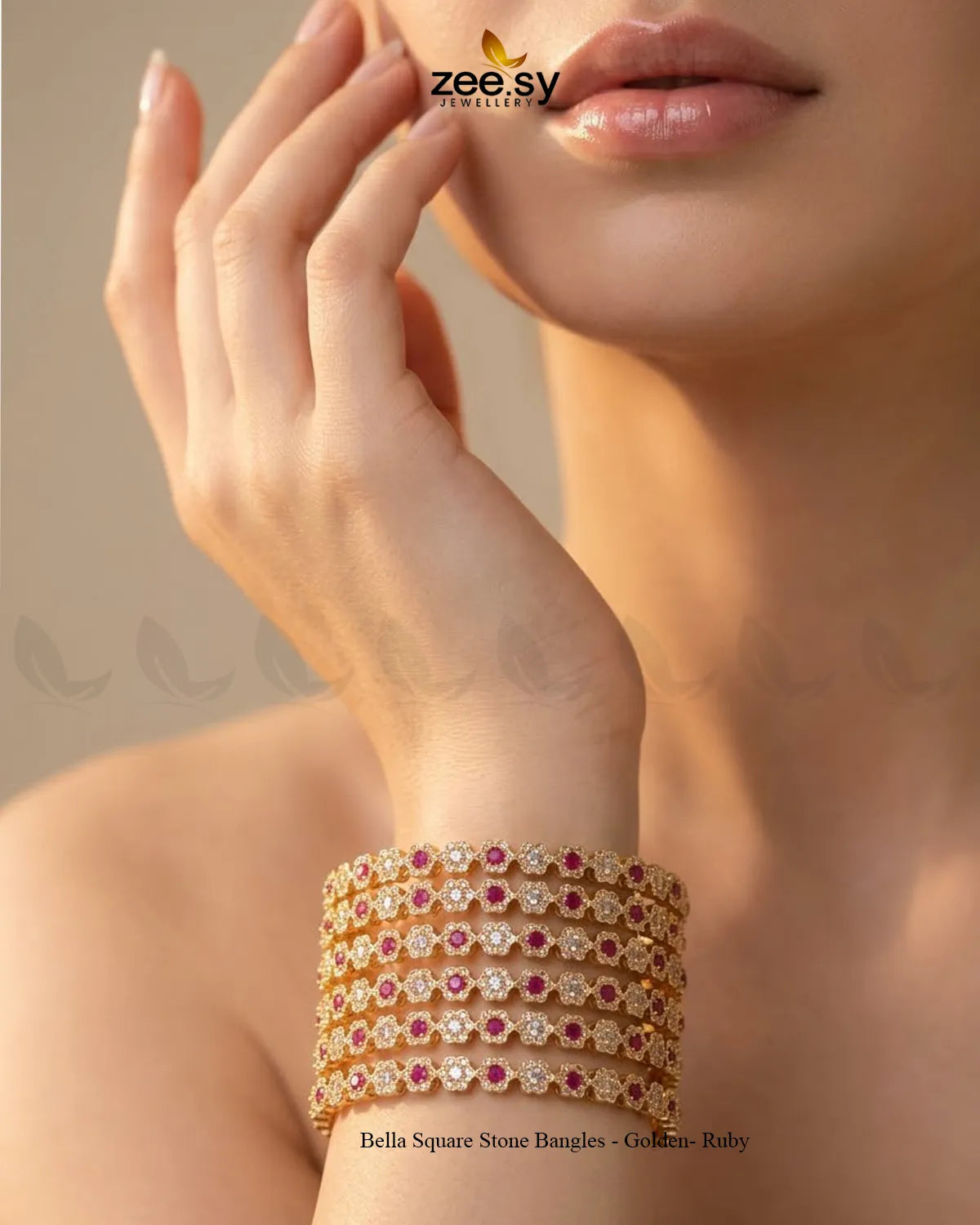 Blossom Floral Vine Bangles - Ruby BANGLES - Zeesy Jewellery Pakistan | Premium Artificial & Imitation Jewellery